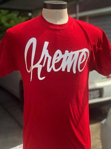 Kreme Cursive Red Tee